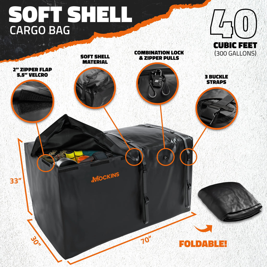 500lbs Bag Mockins | & Foldable Arm Hitch Cap. Basket XXL 70"x30"x6" Cargo Hitch 40 Carrier Hitch Trailer with CF Mount