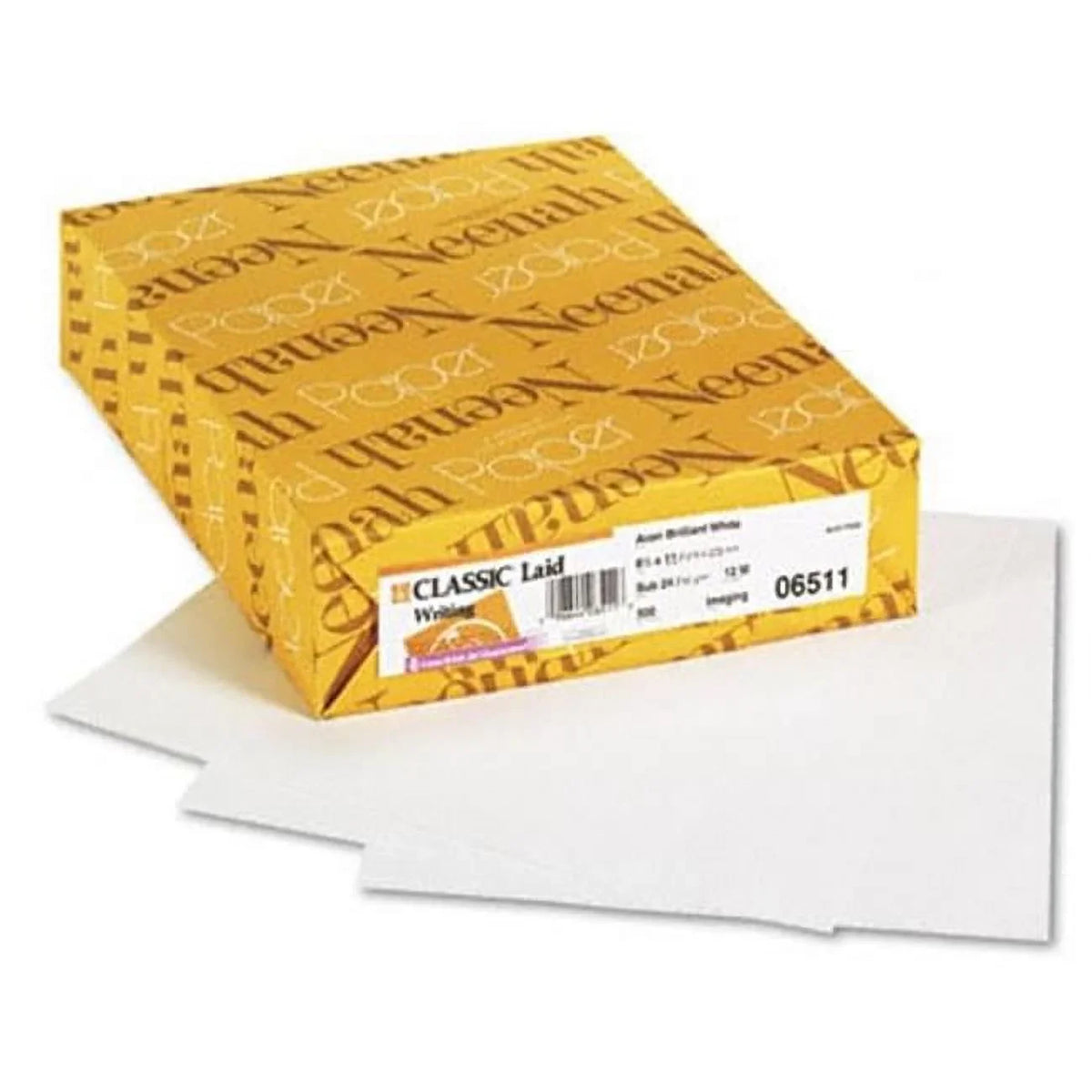 Neenah Paper Classic Laid Writing Paper- 24 Lbs- 8-1/2 X 11- Avon Brilliant White- 500/Ream