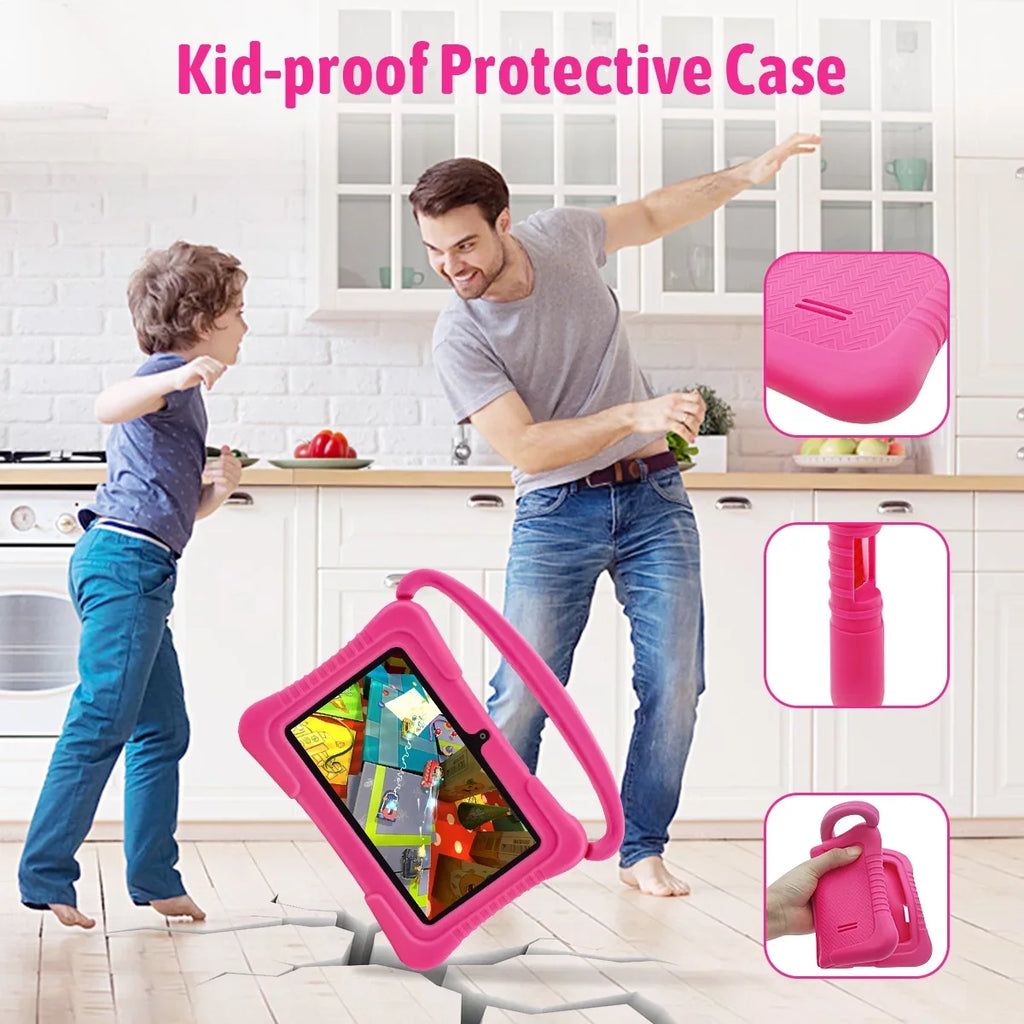 Android 11 Kids Tablet,Kids Learning Tablet,Antemper 7 Inch Kids Tablet,32Gb Storage,Toddler Tablet With Bluetooth, Wifi,Parental Control, Hd Dual Camera,Google Play, Pink