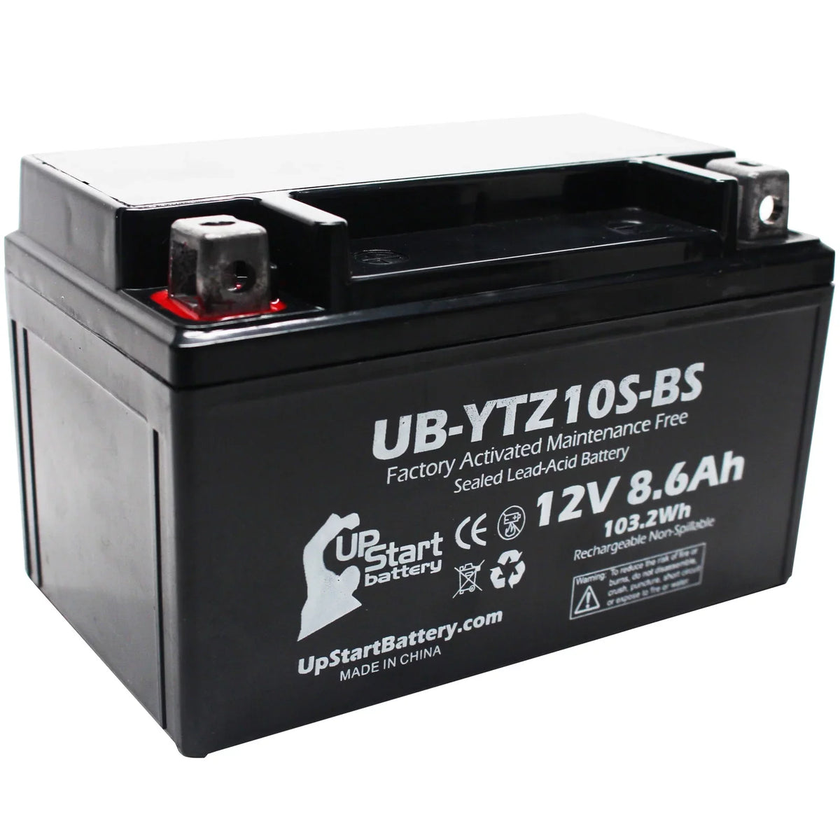 5-Pack Upstart Battery Replacement For 2011 Yamaha Yzf-R1 1000Cc Factory Activated, Maintenance Free, Motorcycle Battery - 12V, 8.6Ah, Ub-Ytz10S-Bs