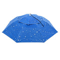 Rain Double Sun Uxcell Layer Cap Hat, Head OD Strip, 37.4" Umbrella with Oxford Fabric Folding Blue