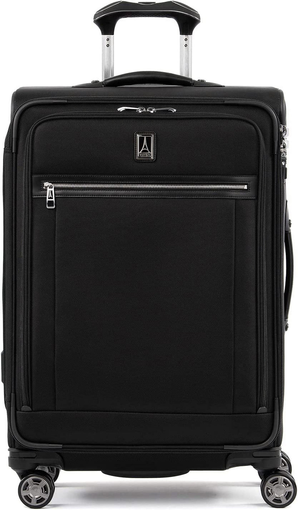 Luggage, 25-Inch TSA Checked 25-Inch Lock, Checked Wheel Women, Black, Elite Softside Spinner Suitcase, Travelpro Expandable Medium Men and 8 Platinum Black Shadow Checked-Medium Shadow