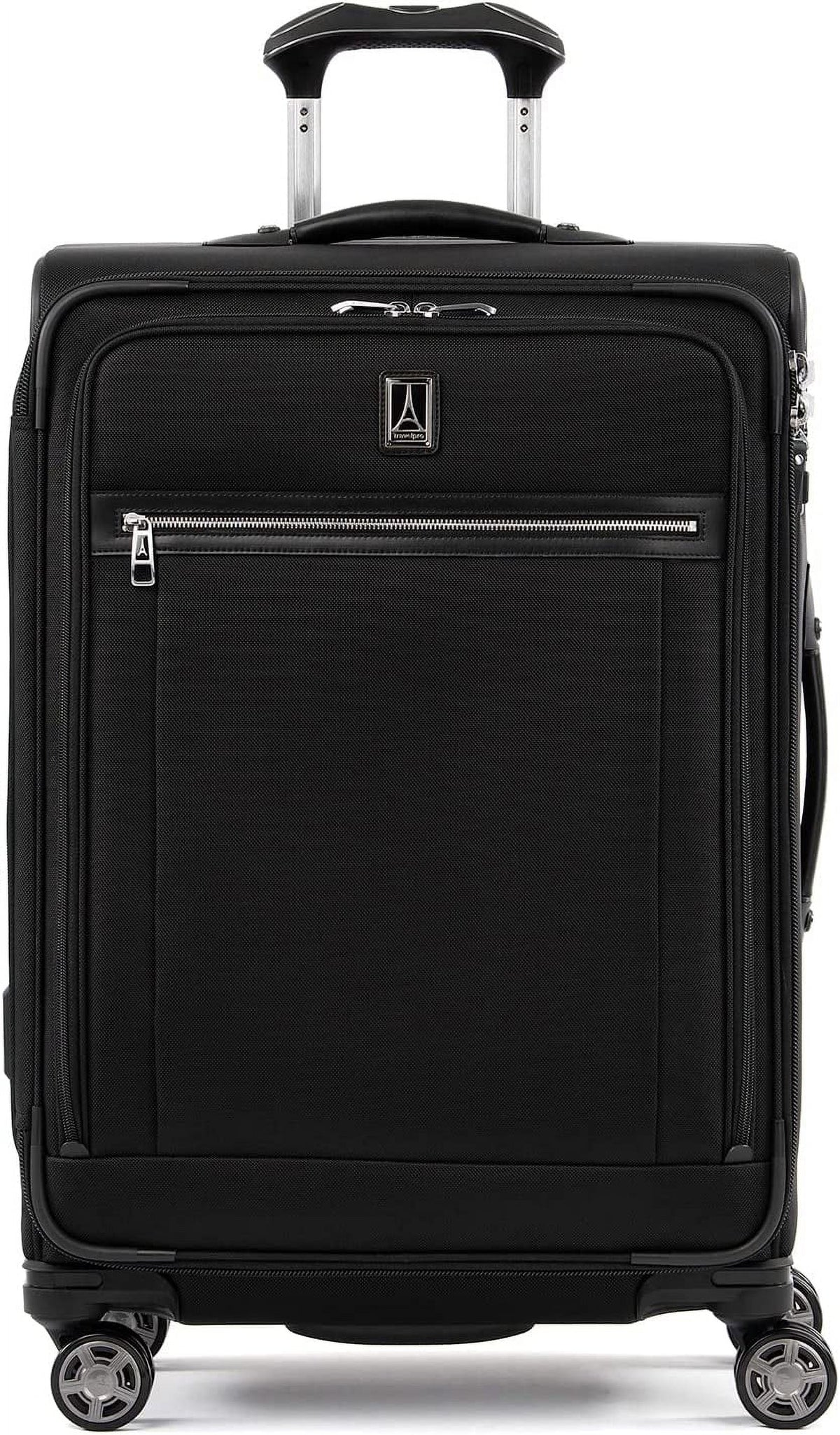 Luggage, 25-Inch TSA Checked 25-Inch Lock, Checked Wheel Women, Black, Elite Softside Spinner Suitcase, Travelpro Expandable Medium Men and 8 Platinum Black Shadow Checked-Medium Shadow