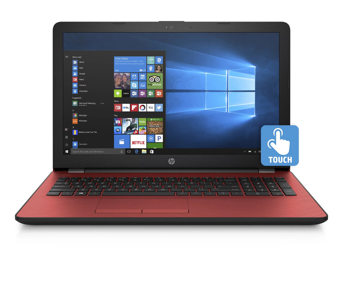 15.6 Touchscreen (Refurbished) 4417U GHz Pentium HD Laptop Gold 15-bs144wm 4GB 2.3 RAM HP Win10 Restored 500GB HDD Red