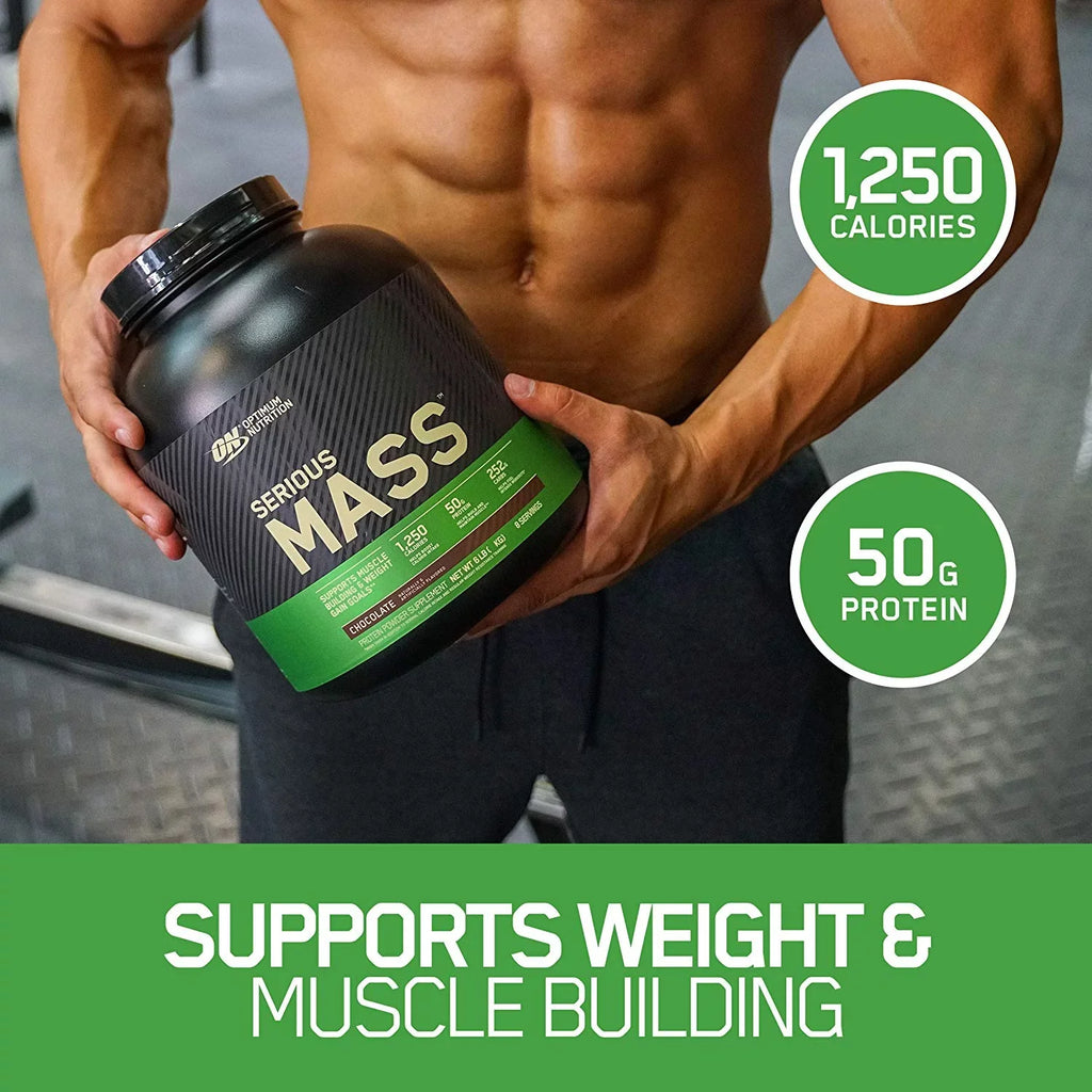 Optimum Nutrition, Serious Mass, Weight Gainer Protein Powder, Vanilla, 6.Lb
