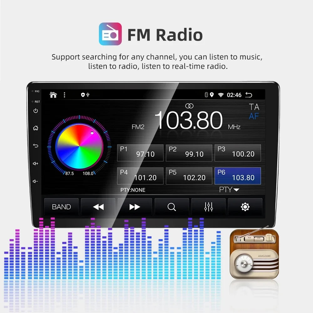 GPS 9 Link For Inch Android CarPlay Car Radio, Roinvou Stereo WiFi with Car Screen Mirror Sienna 2011-2014 Bluetooth Touch Radio 2+32G Support Android Auto Wireless