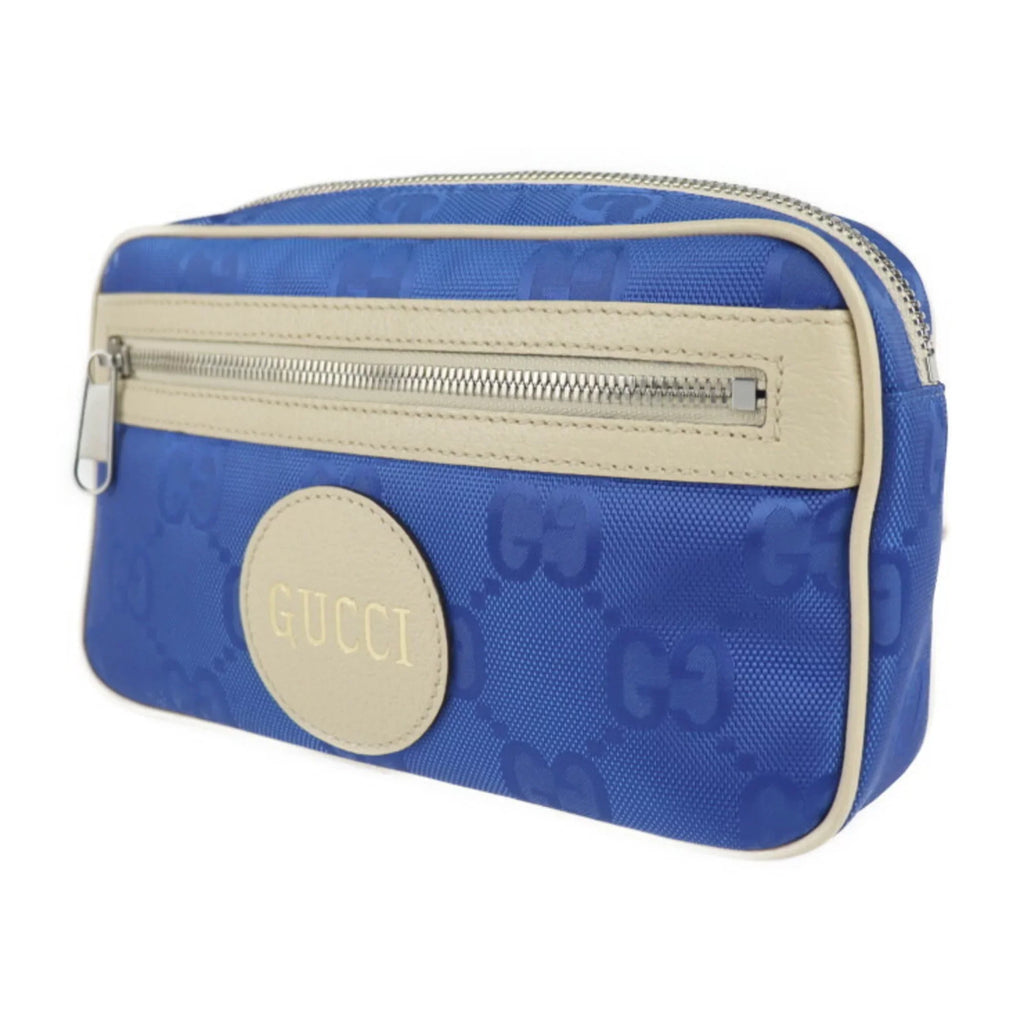Off Beige Leather The Waist Shoulder Blue (Like Japan Grid Pouch Bag 631341 Belt Limited Nylon One New) Body Pre-Owned