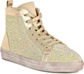 High Rhinestones Union 9 Ninety Foxy Top Fashion Sneaker Athletic with Gold
