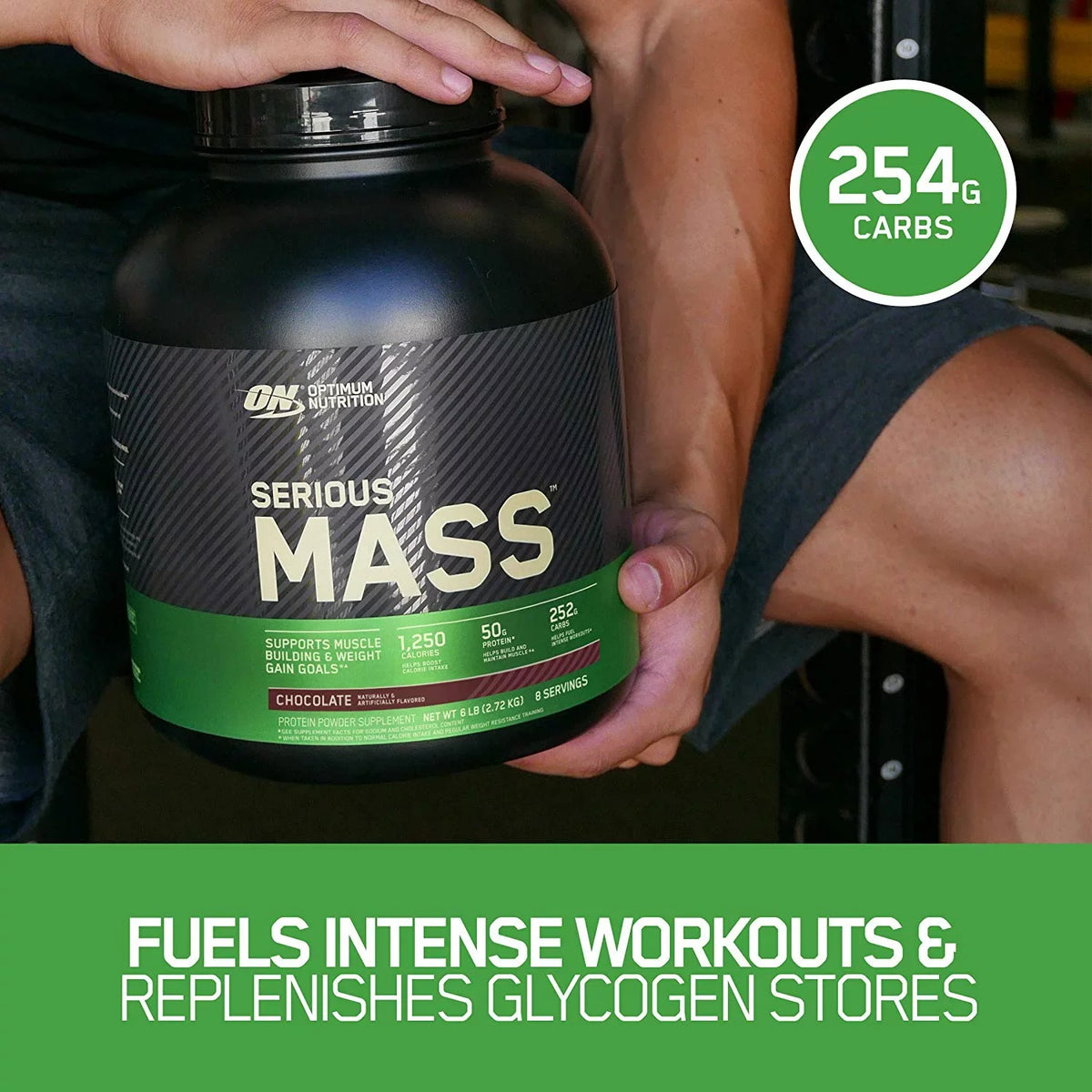 Optimum Nutrition, Serious Mass, Weight Gainer Protein Powder, Vanilla, 6.Lb