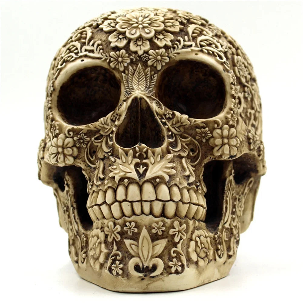 Skull And Props European Skull Trade Decoration Spoof American Retro Menghua Horror Foreign Halloween Decoration Face Mai Resin