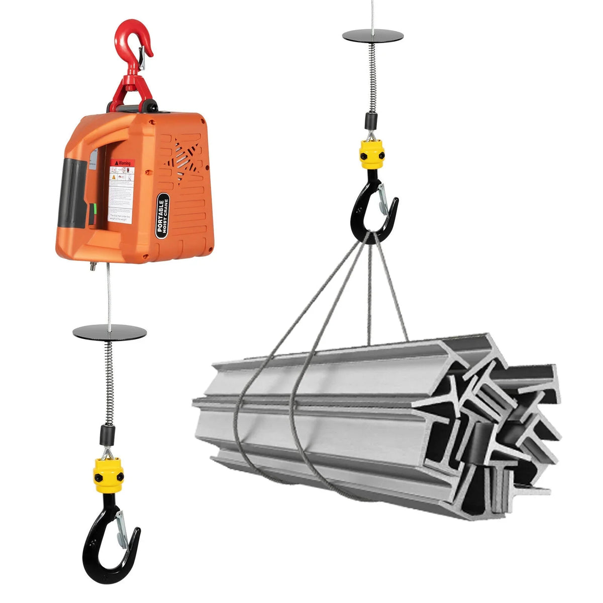 Winches Remote lbs Electric Hoist 300kg/660 Winch Lift Crane Portable W/ 3-in-1