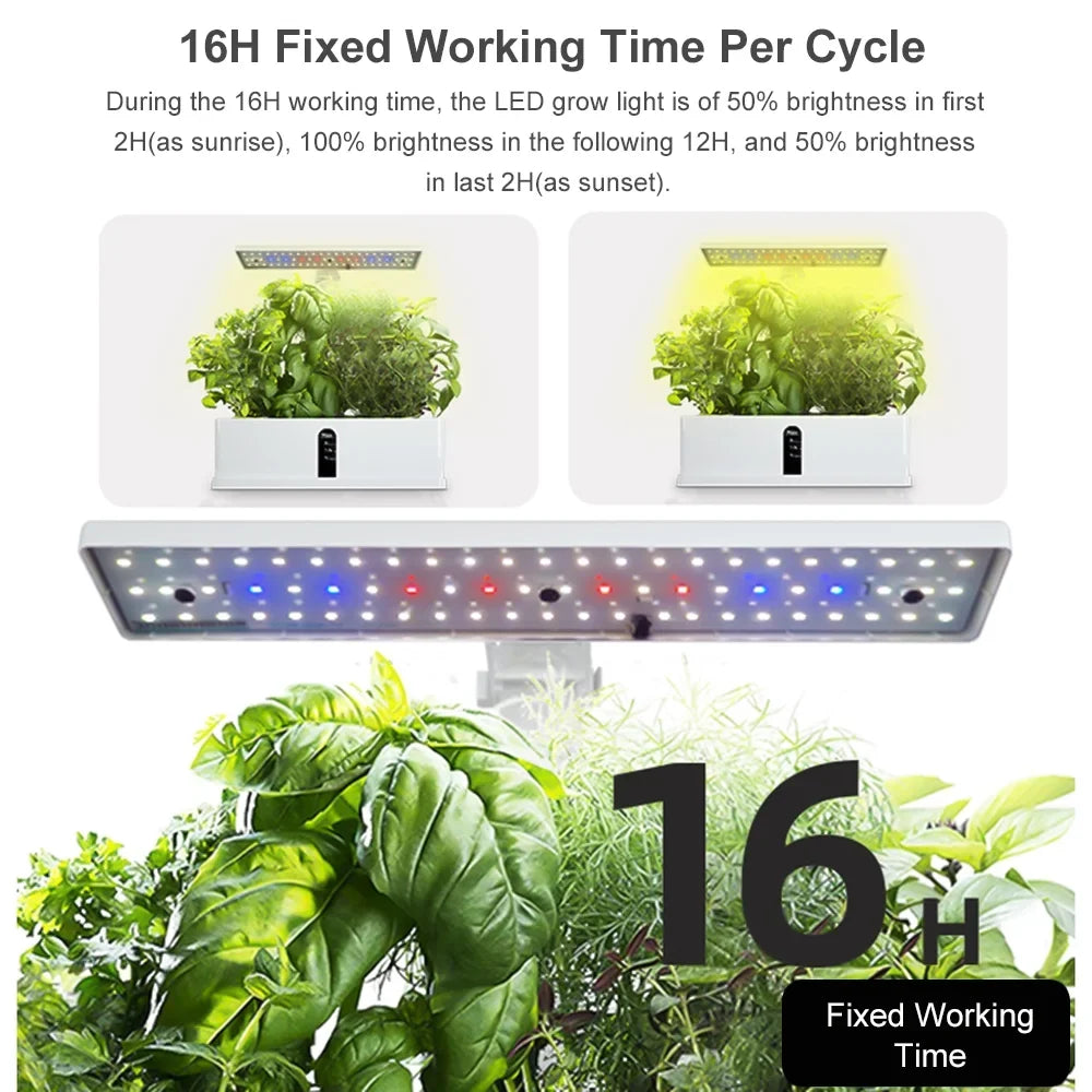 Timing Garden 2L Grow Lights Herb Height Office Leyfeng LED Pump Home Growing Kitchen for with Hydroponics 9 System Indoor liquid Smart Pods liquid 15W Smart Adjustable Automatic Tank Kit