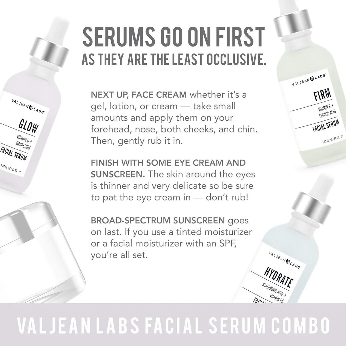 Hydrate, Bottles Supercharged, Combo Free, Serum, Targeted and Skincare Labs Ingredients - Glow, Cruelty of Free, Pack Facial Paraben - Valjean 1oz Firm