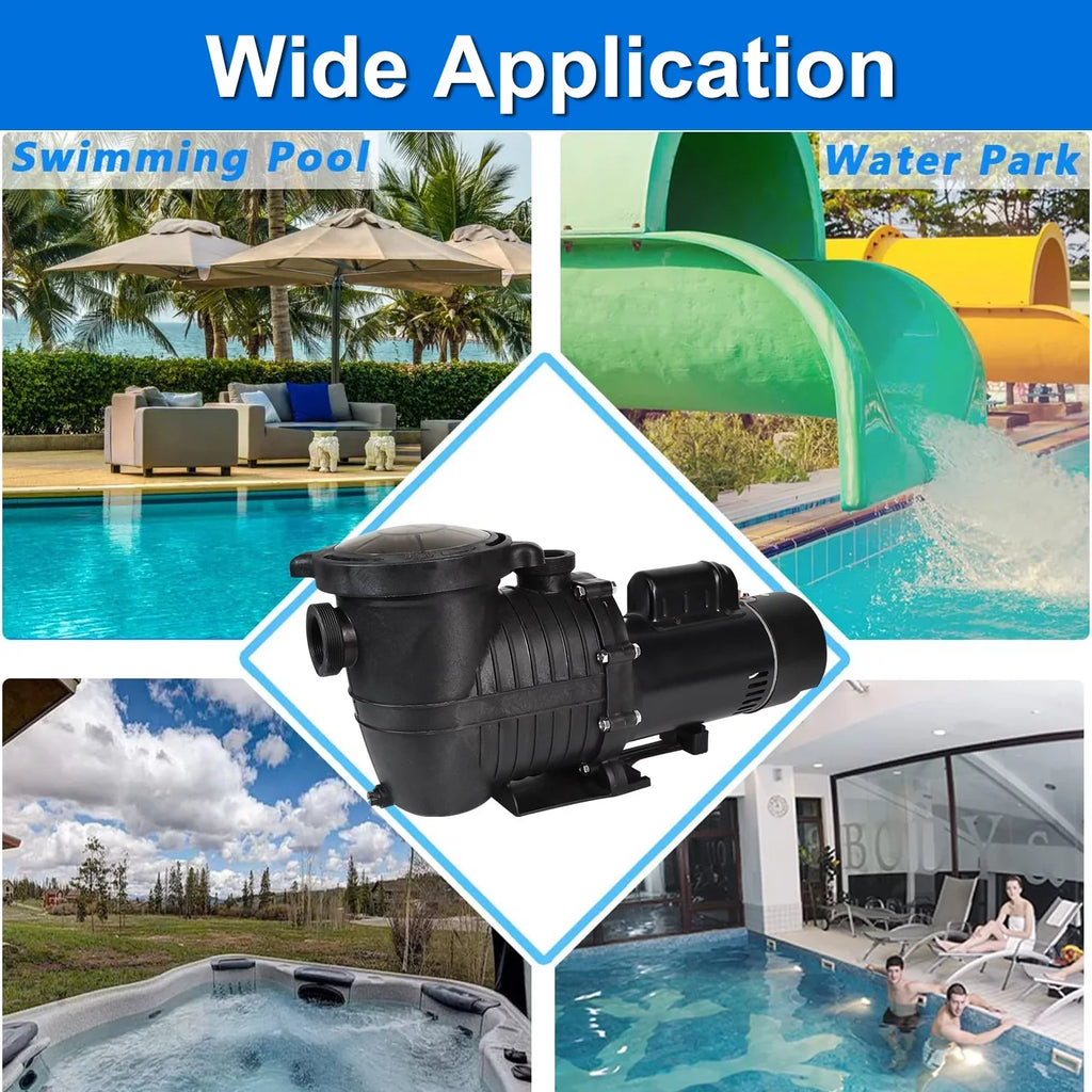 6000GPH, Circulation, 1.5HP Swimming iMeshbean 110V-230V, Max Pool liquid Above Motor Swimming w/ 69FT, Strainer and Pool Head Ground Pump, In-ground Basket Inground Pool for