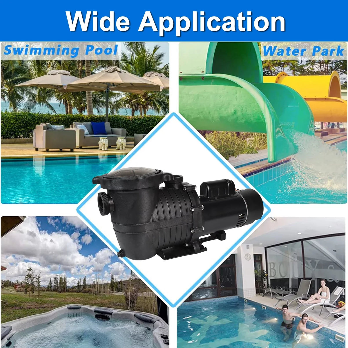 6000GPH, Circulation, 1.5HP Swimming iMeshbean 110V-230V, Max Pool liquid Above Motor Swimming w/ 69FT, Strainer and Pool Head Ground Pump, In-ground Basket Inground Pool for
