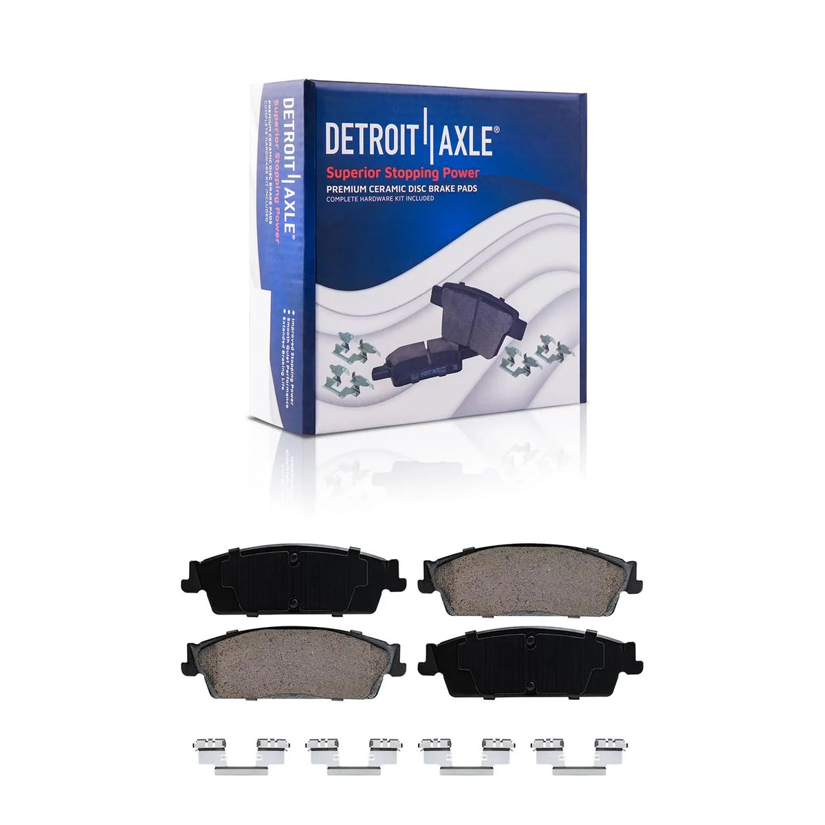 Detroit Axle - Brake Kit For Chevy Gmc Silverado Sierra 1500 Suburban Yukon Xl Avalanche Tahoe Cadillac Escalade Esv Ext Drilled & Slotted Brake Rotors Ceramic Brakes Pads Front And Rear