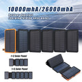26000Mah 6 Solar Panel Portable Charger Folding Solar Power Bank External Battery With Flashlight For Cell Phone