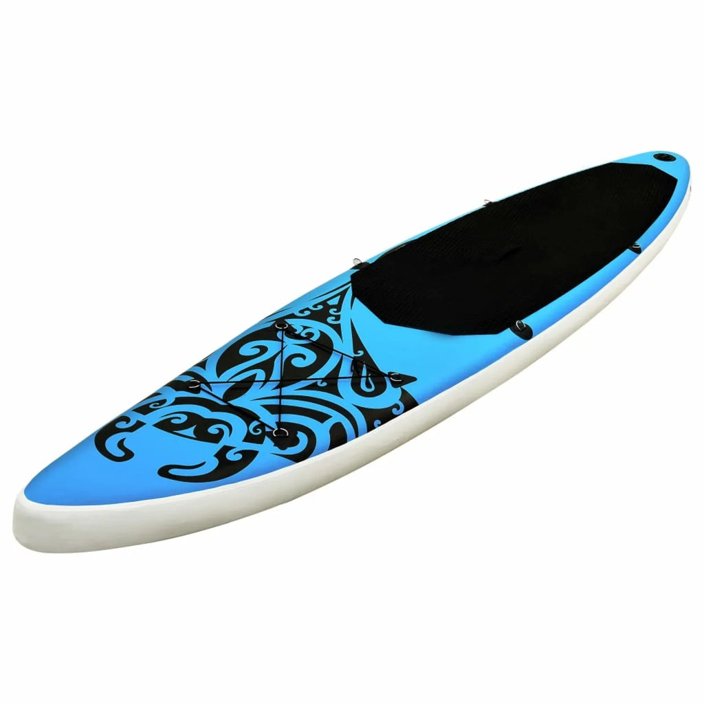 Inflatable 144.1"x29.9"x5.9" Paddleboard Blue Set