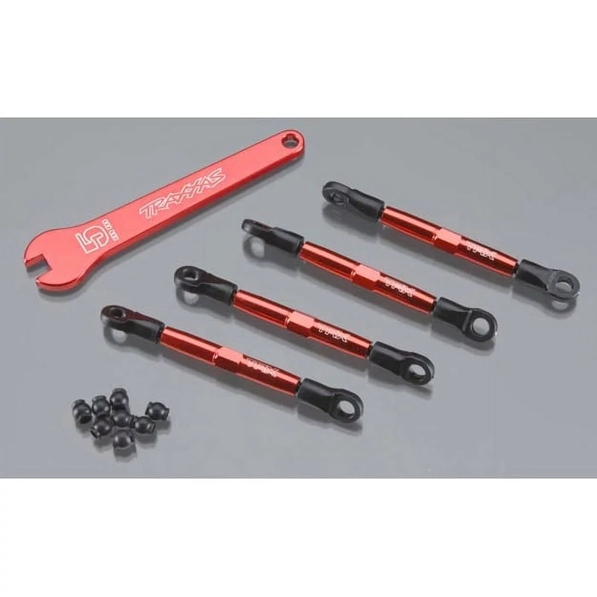 (Front/Rear) (4) Aluminum Traxxas Links (Red) Toe