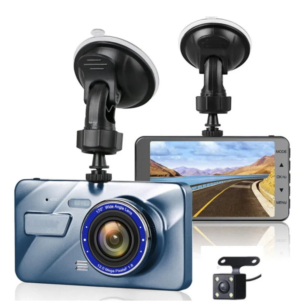 Lens Front Onemayship DVR Camera HD Car Cam Recorder 1080P Night Vision Dash 4" & Rear Dual