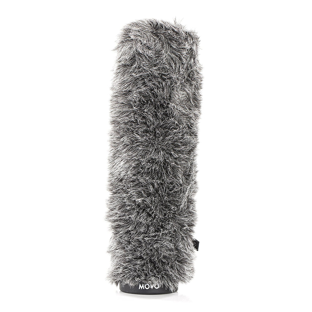 Dark Furry Windscreen 10.6" [27cm] Rigid - And Up Movo Microphones To 18-23mm In Long Gray For Ws-g270 Diameter