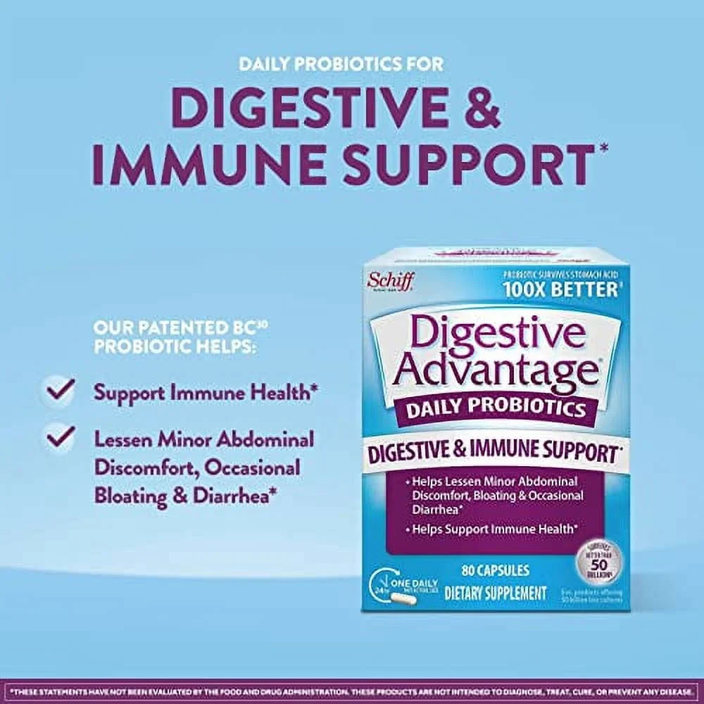 For and (80 Probiotics & Women Digestive For Digestive box) Probiotic Health, Gut count Daily Health Capsules Advantage Men