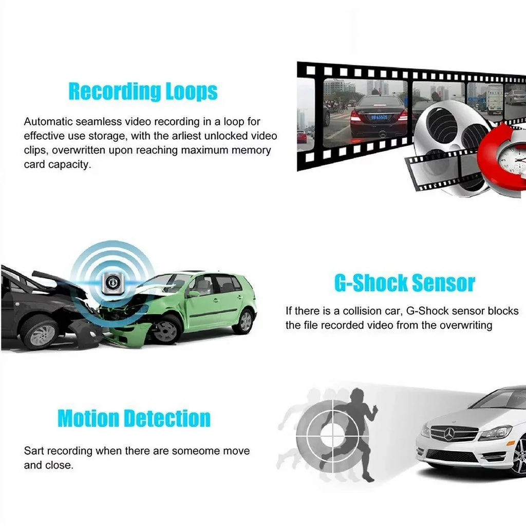 1 Pack 1080P Rearview Mirror Car Camera 4.3" Dash Cam For Cars Trucks,170°Wide Angle Dual Lens Car Cam Front Rear Dvr Monitor, Night Vision,Parking Monitor,Motion Detection,G-Sensor