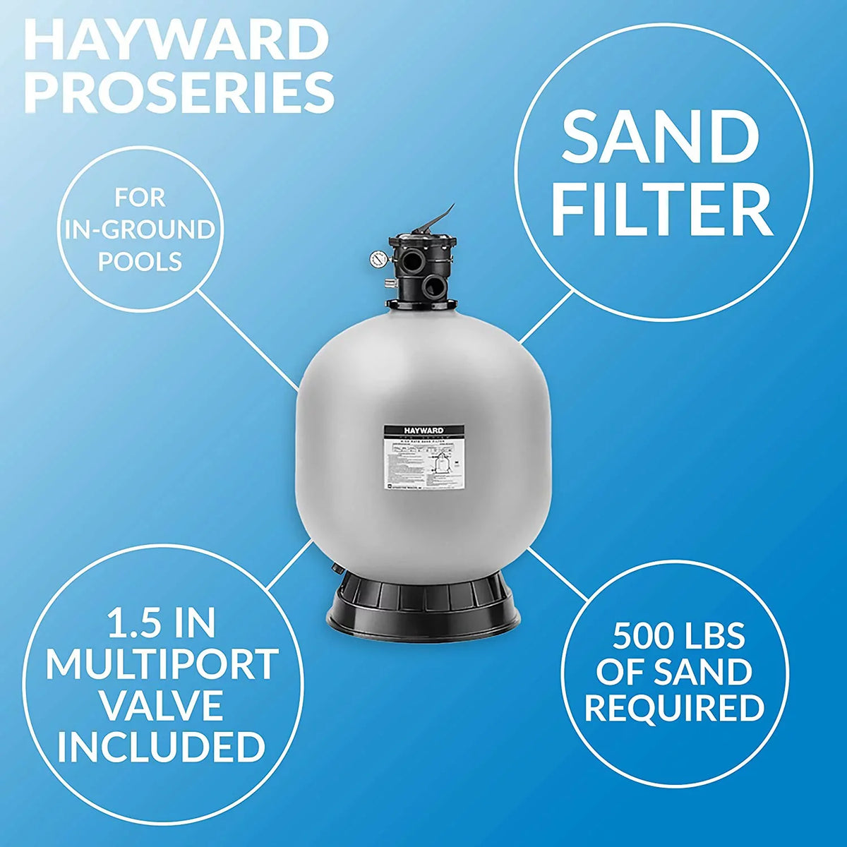 Hayward 30" Pro Sand W3S310S Pool Series Filter Tank Side Mount