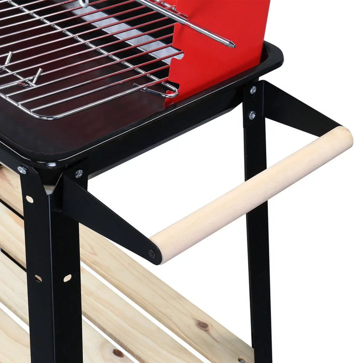 Heavy Coal Portable Cooking Wheels 27 Square for BBQ Barbecue Duty Grill Charcoal with Camping Grill Inch Backyard exterior Patio Small for