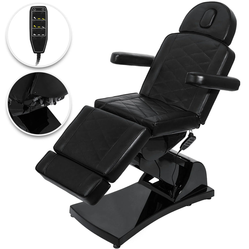 Table for All Massage Salon 4 Electrical Dental Motors VEVOR Adjustable Tattoo Podiatry Reclining (Black) Chair Purpose Chair Spa Chair Electric Facial Full Bed Aesthetic Bed