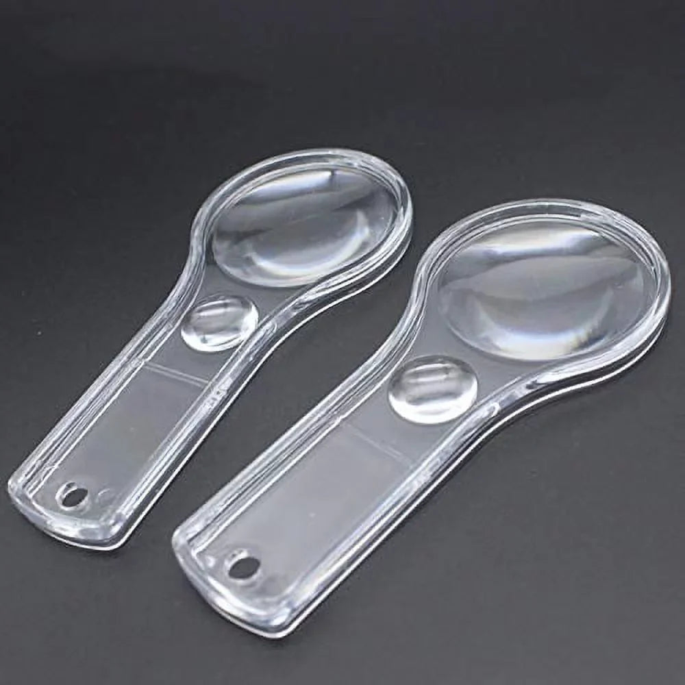 Hand-held Plastic Reading, Pack Science 10X for Lens Magnifier Magnifying Kids, Hand Glasses Mini 24 Outdoors, Observation Classroom,