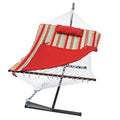 The Hamptons Collection 144" Striped Cotton Soft Comfort Hammock With Frame