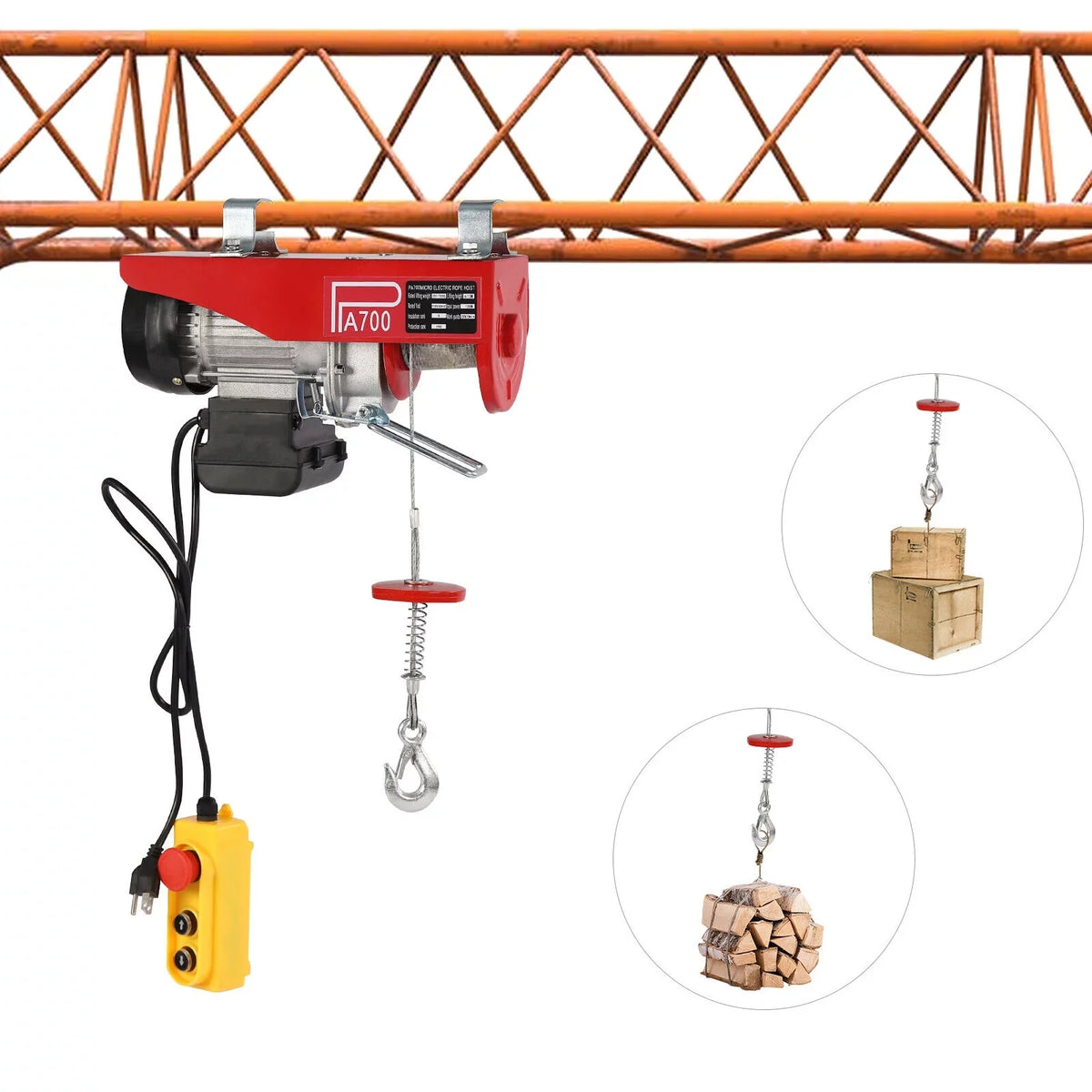 Winch Control Remote 110V Electric Winch Wire Electric Portable W/ Hoist 1543lbs