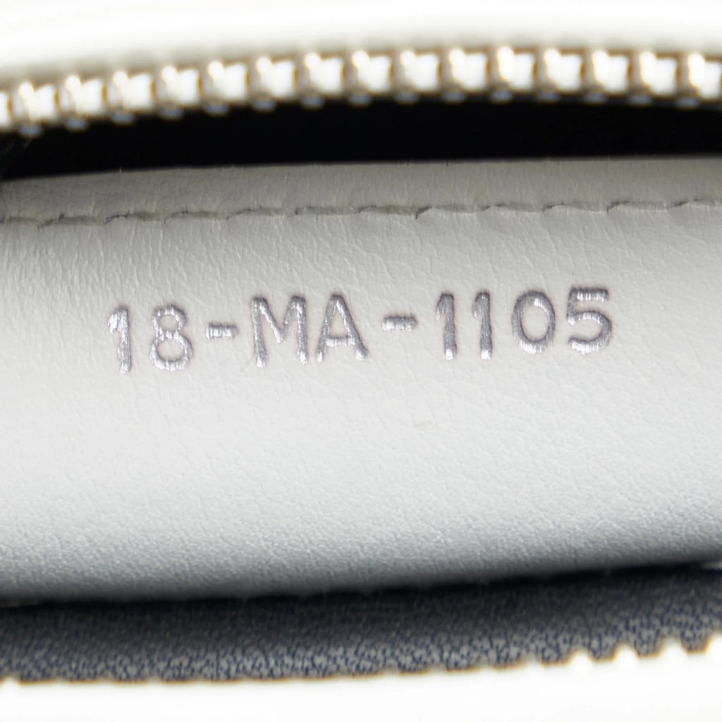 Dior White Lambskin Authenticated Leather Satchel Lady Unisex Pre-Owned Paradise (Good) Medium