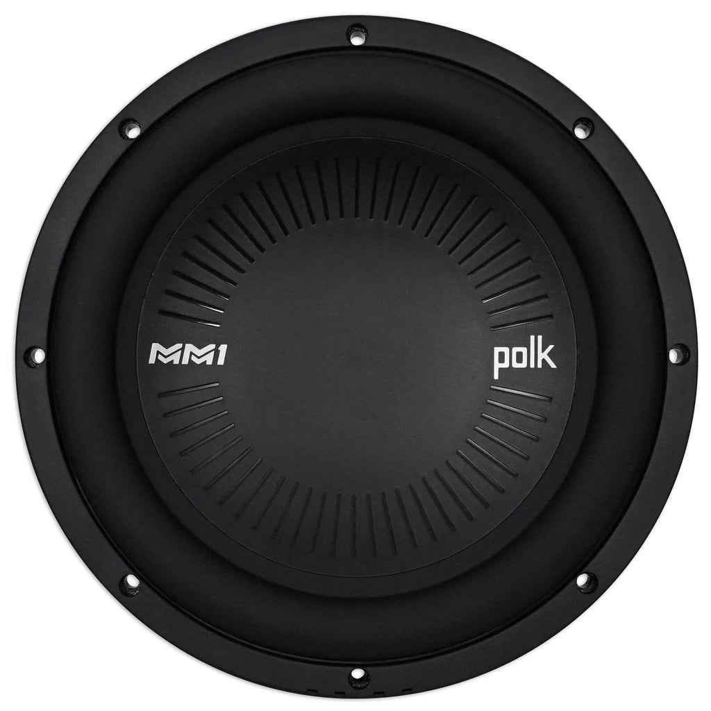 (2) Polk Audio Mm1042Dvc 10” 2400 Watt Car Subwoofers+Mono Amplifier+Amp Kit