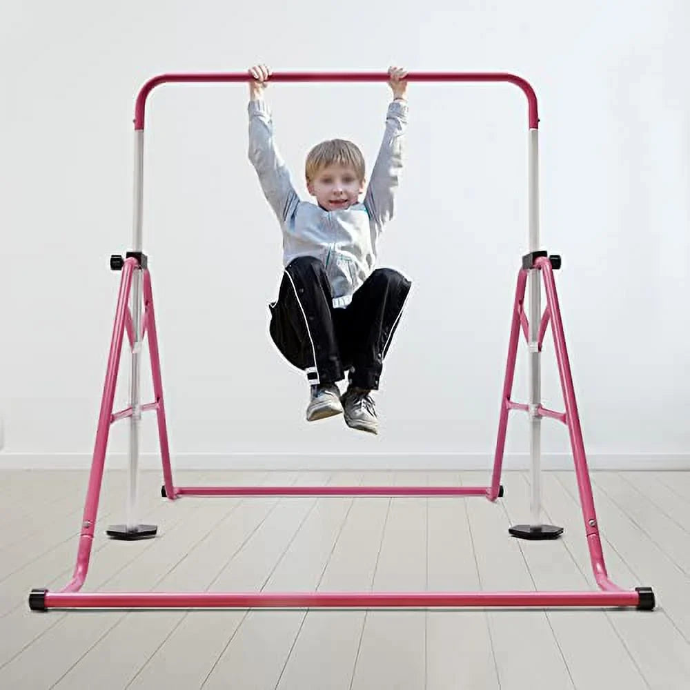 Gymnastics Height Training Height Equipment and Bar, Horizontal Bars Folding Adjustable Home - for Expandable Gymnastics GNJINX Kids, Junior Adjustable