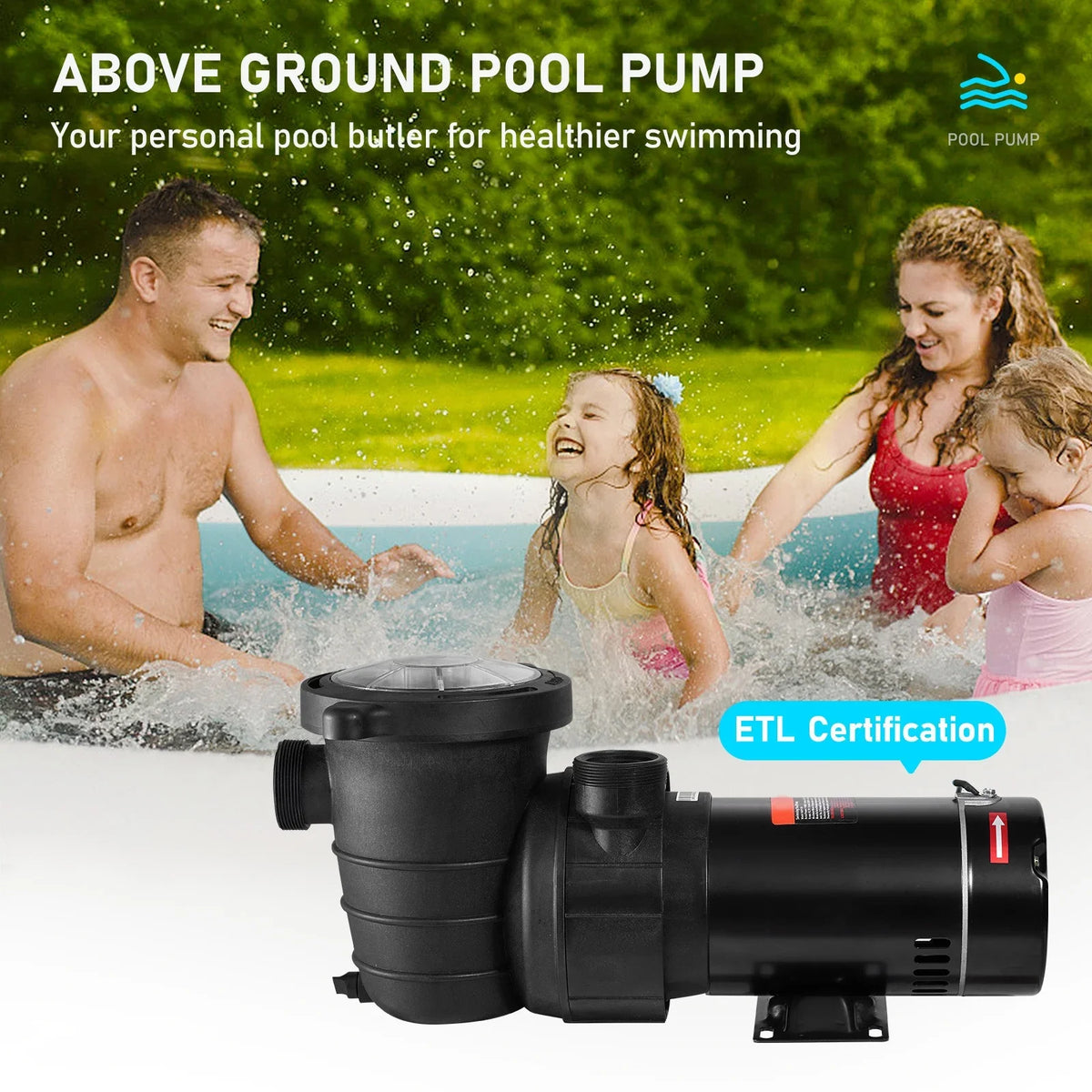Pool Flow, V, In/ Single Certification 1100 Pump, Swimming ETL Security for Ground Basket, Strainer SKYSHALO Pool Pump 5280 Speed Above HP 115 1.5 W GPH Max. for w/ of