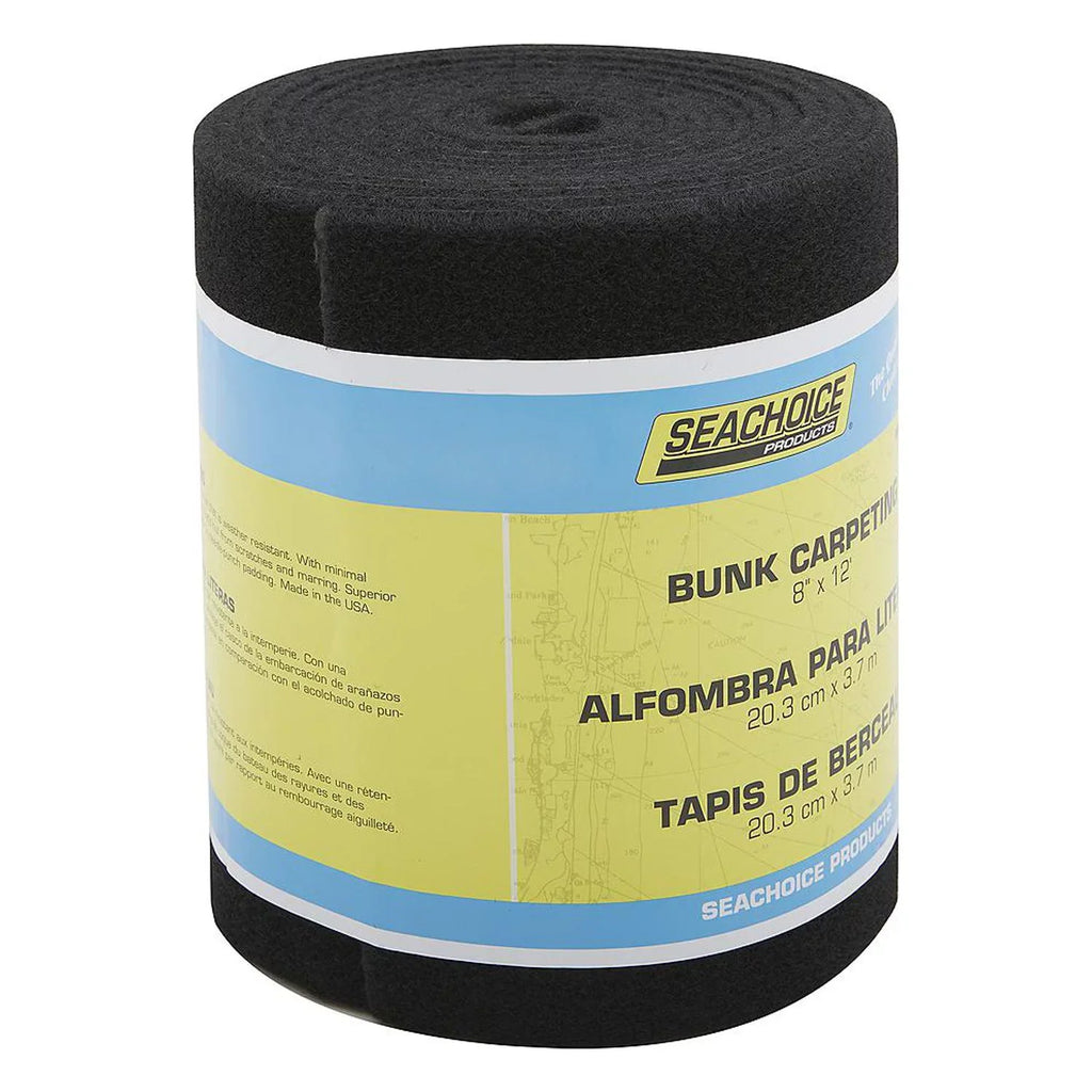 Seachoice 55983; Bunk Carpet 8-Inch X 12-Foot Black