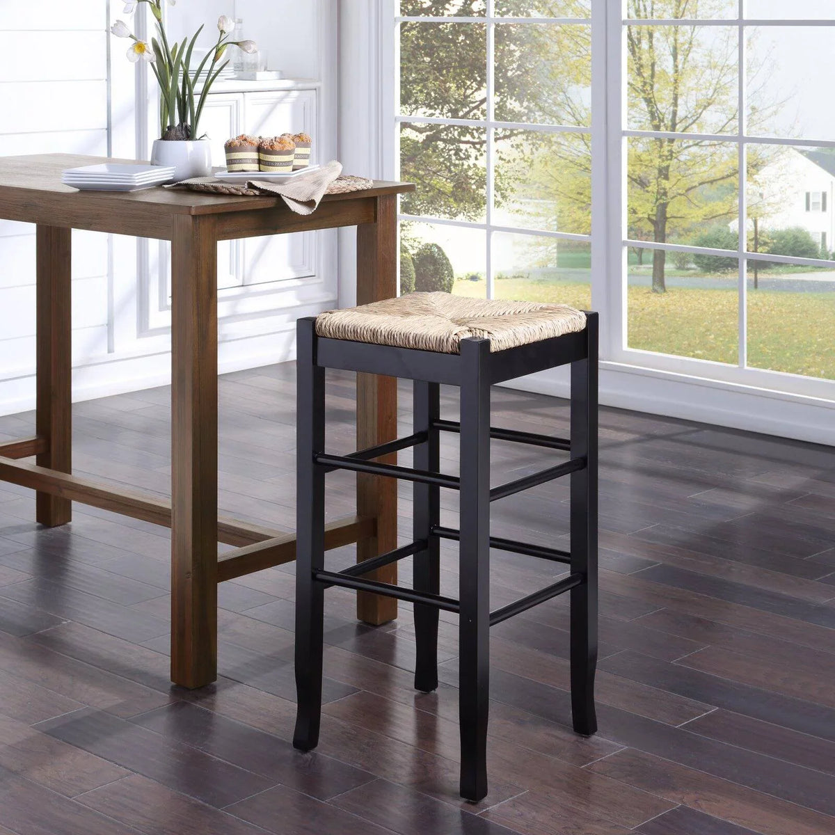 Boraam Square Rush Bar Stool - 29 In.