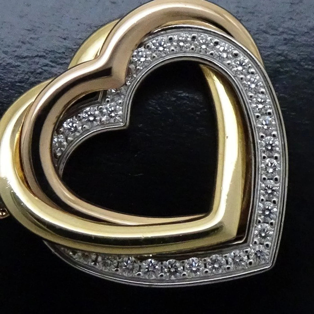 Pre-Loved Cartier Trinity Heart Necklace Diamond B7061200 K18 Three-Color Gold 291637 (Like New)