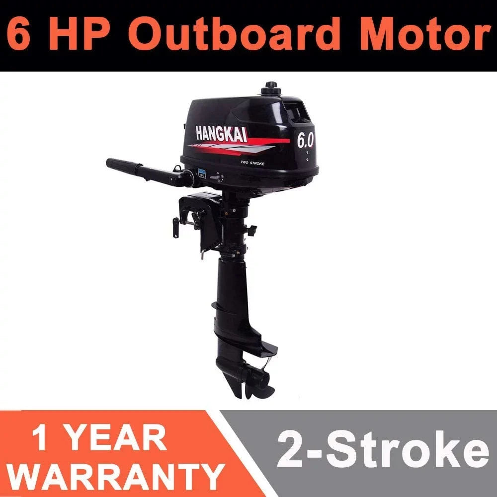 Fetcoi 6Hp 2-Stroke Outboard Moto Fishing Inflatable Boat Engine Water Cooling Cdi System Durable Cast Aluminum Construction