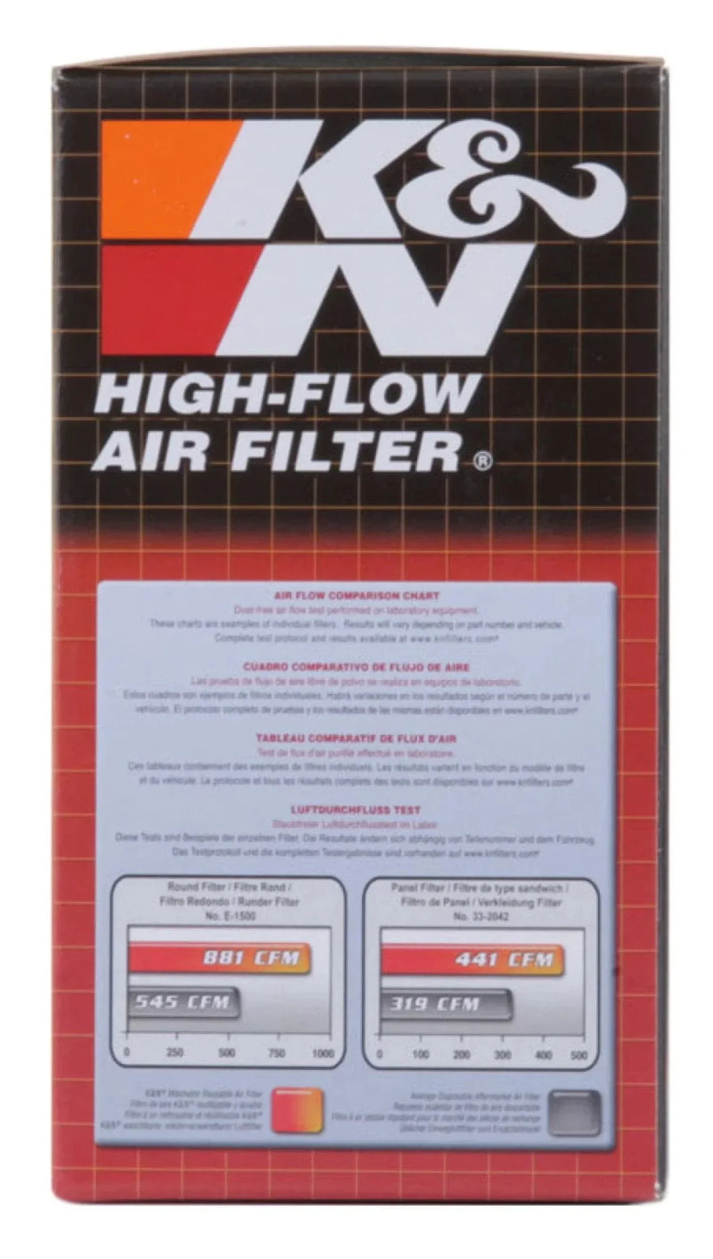 Kn Universal Custom Air Filter - Round 1.625In Flange / 1.625In Id / 2.75In Overall Height