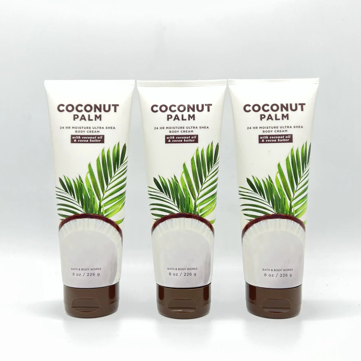 3 Body Cocoa Pack Palm Bath 24-Hour 8oz Coconut Moisture Cream Shea with & Body Coconut of Works Oil Ultra & Butter,