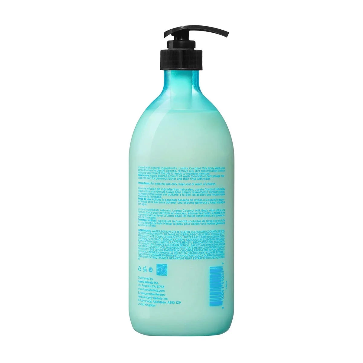 Gentle Body Luseta Wash, for Milk 33.8oz Dry Soap-Free Skin Coconut