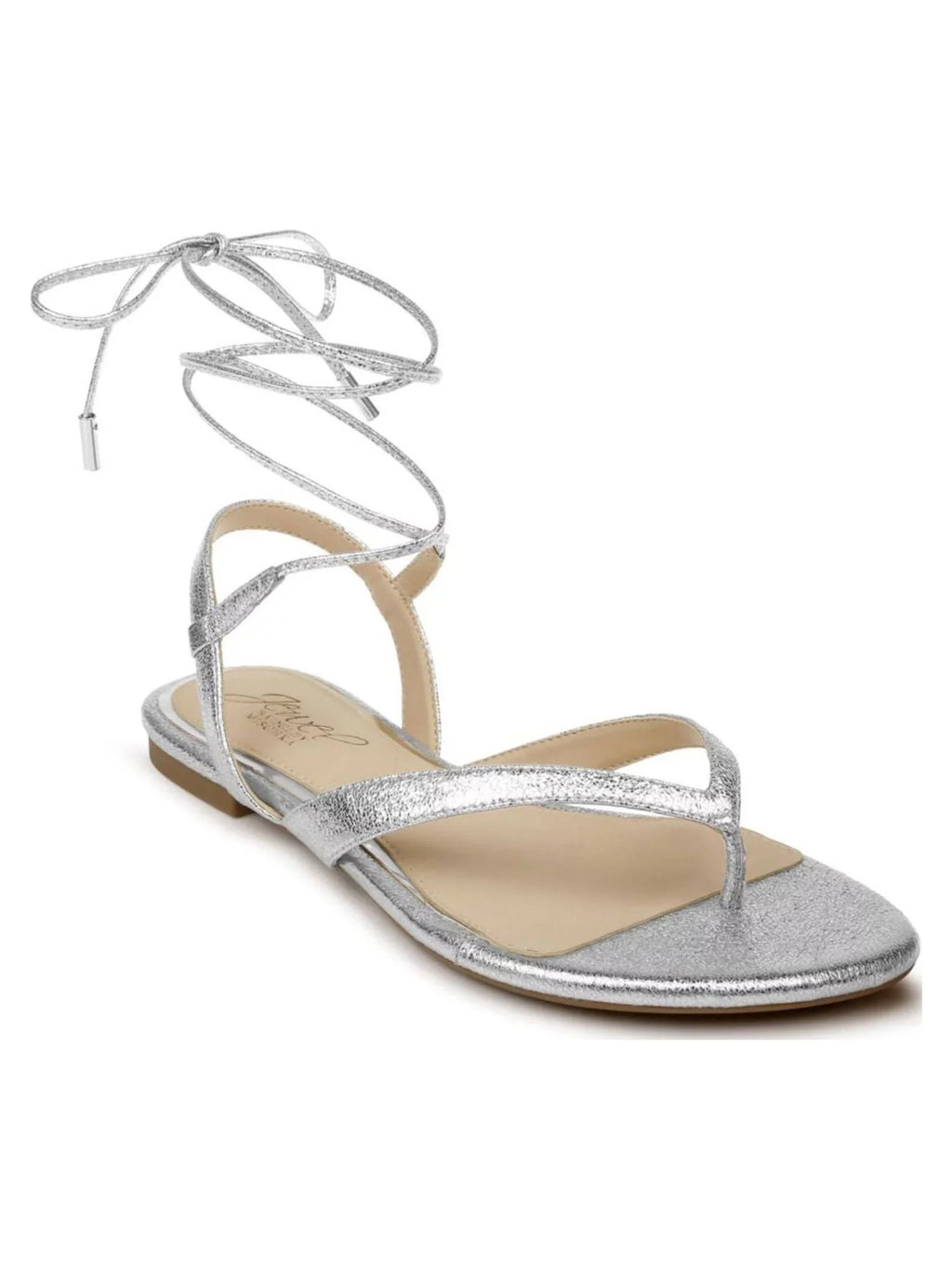 Lace-Up Strap Silver Padded outfit Nolana MISCHKA Sandals Ankle Womens BADGLEY Thong Toe Round 8