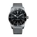 Breitling Ab2030121B1A1 Superocean Heritage Ii Black Dial Men'S Stainless Steel Mesh Watch