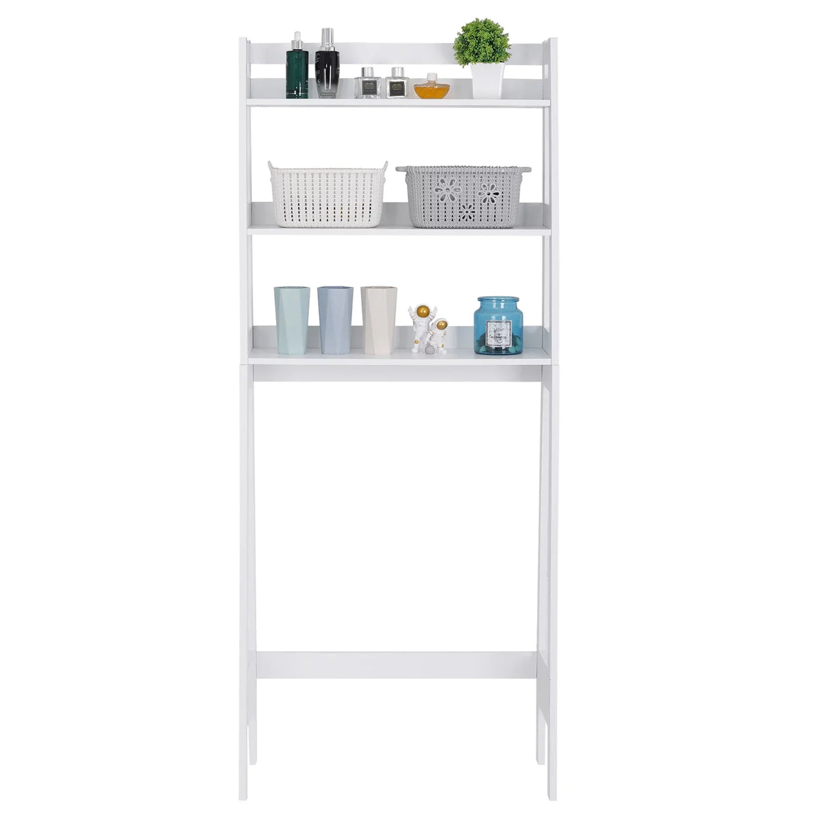 ZENSTYLE 3-Tier Organizer The Toilet Rack Saver Storage Space Bathroom Over Shelf White