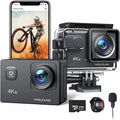 Stabilization 4K Camera Action WiFi Camera 20MP Cam Action Video Waterproof 170� Camera 40M EIS Underwater WOLFANG