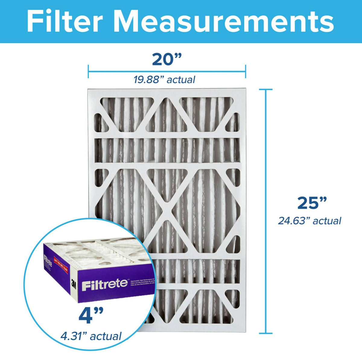 20x25x4 2 Filters 1550 Air Filtrete Ultra Reduction, MERV 12, MPR Filter, Allergen