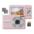 Andoer Portable 1080P Digital Video Camcorder 44Mp Auto Focus 2.5 Ips Screen 16X Digital Zoom -Shake Face Detect Smile Capture With 32Gb Memory 2Pcs Batteries Christmas Gift For Teens